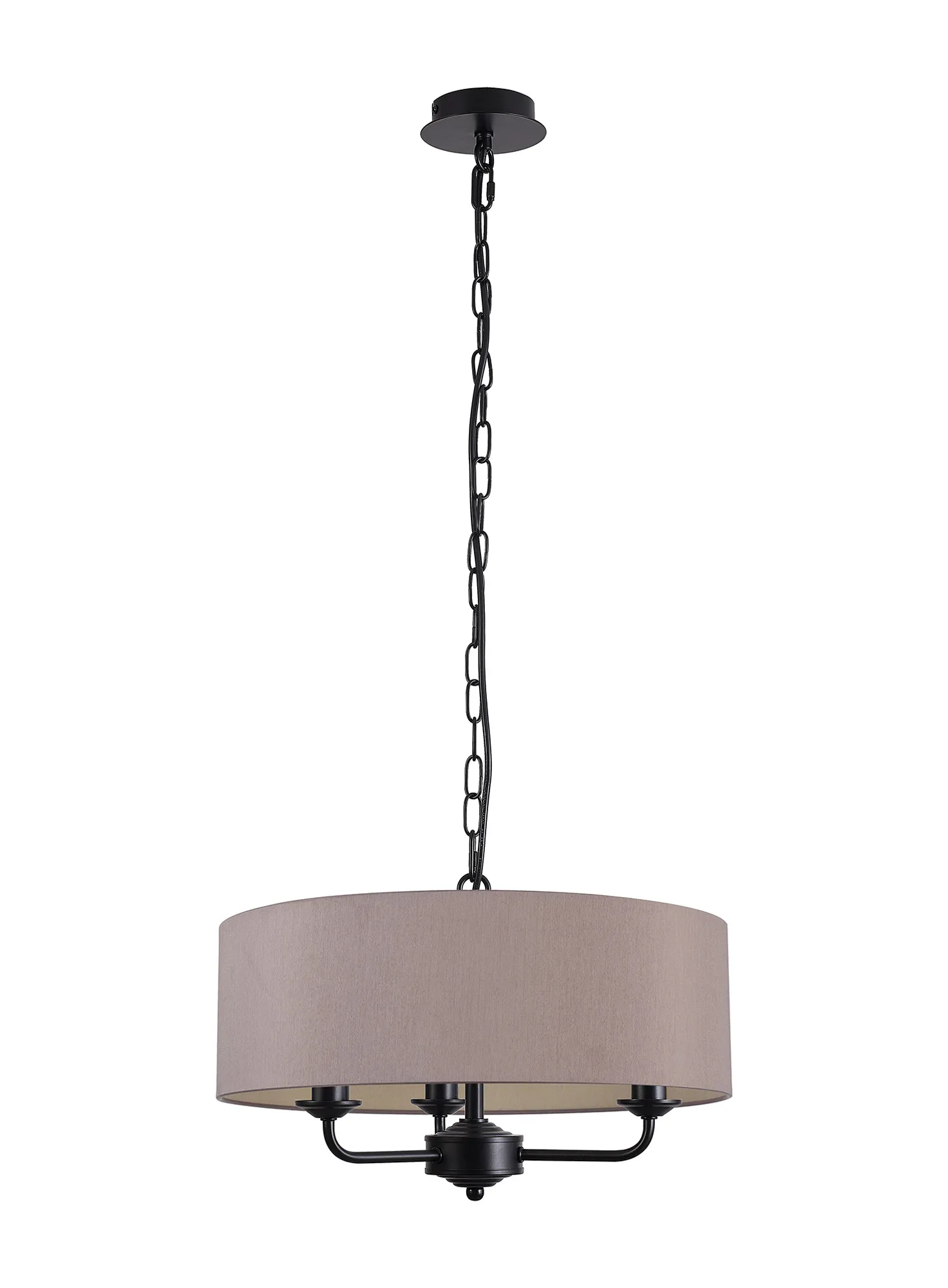 Banyan 45cm 3 Light Pendant Matt Black; Taupe/Halo Gold DK1022  Deco Banyan MB TA